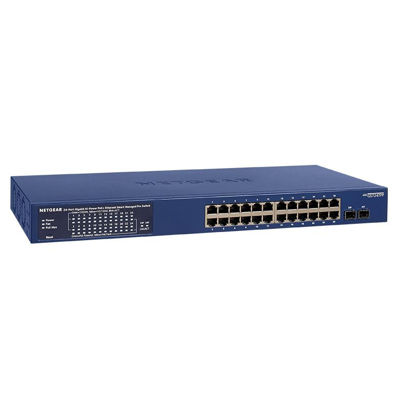 Комутатор NETGEAR GS724TP 24xGE PoE, 2xSFP, 190Вт, Керований L2фото