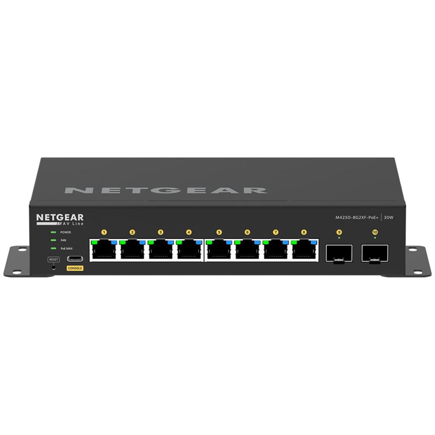 Коммутатор NETGEAR M4250-8G2XF-PoE+ (GSM4210PX), 8xGE PoE, 2xSFP+, 220Вт, AV Line, Управляемый L2 фото 