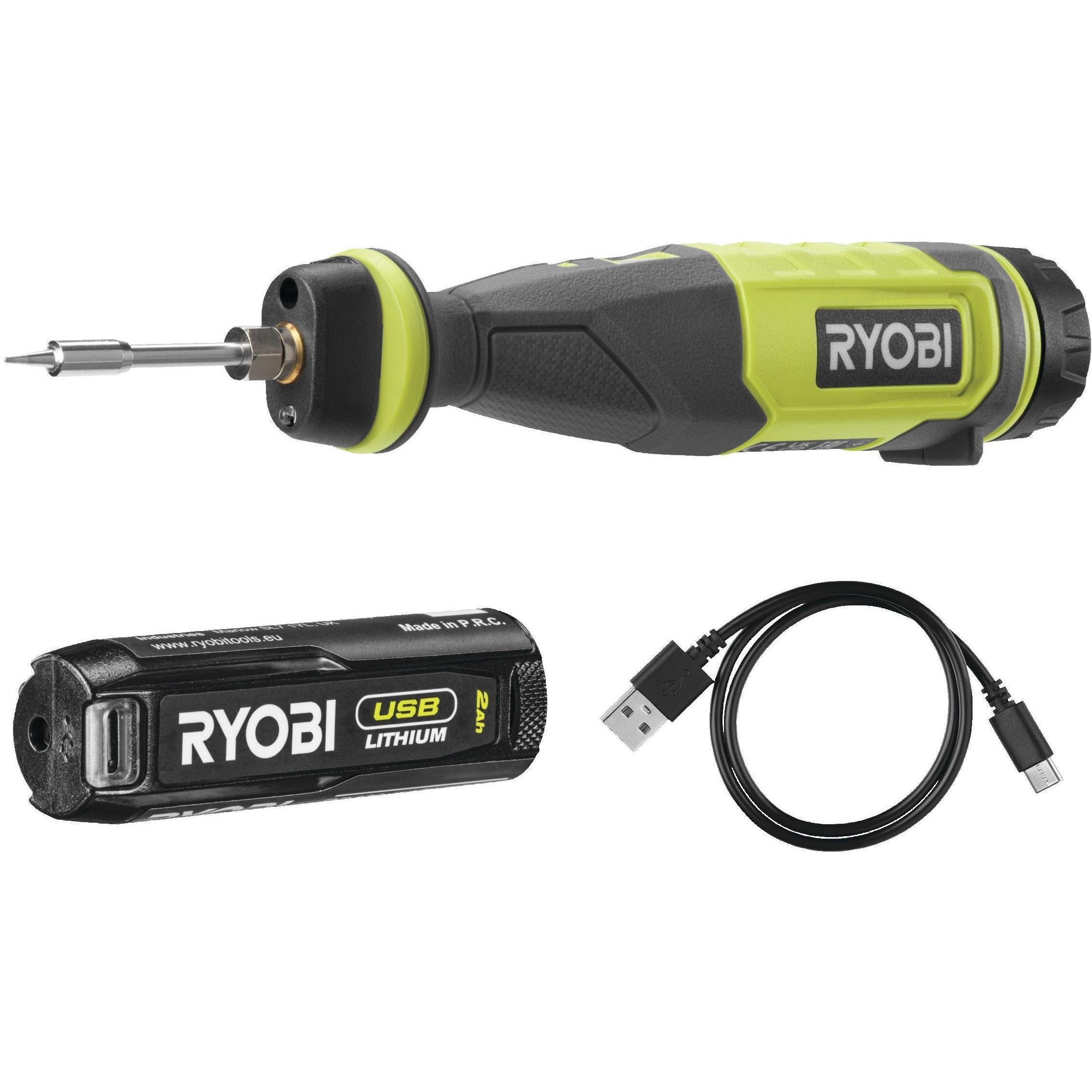 Паяльник акумуляторний Ryobi USB Lithium RSI4-120G 4В 2А·год 460°С (5133006146)фото1