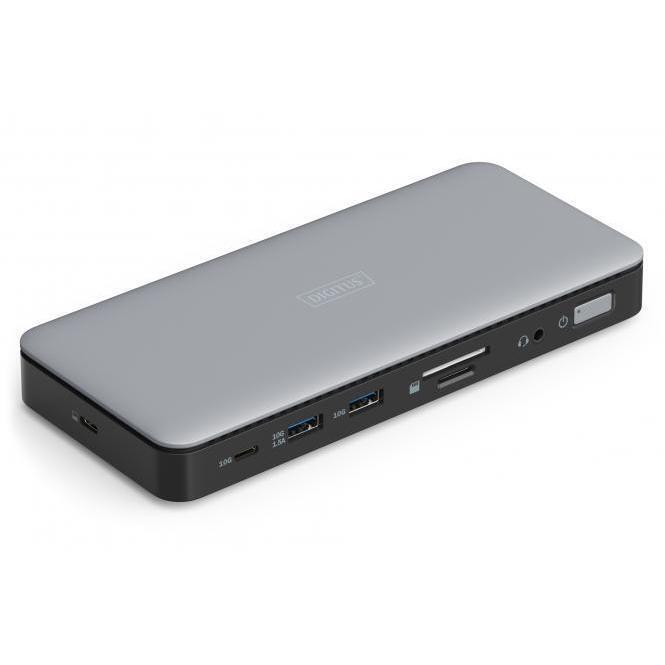 Док-станція DIGITUS USB-C > 2xHDMI, DP, 2xUSB-A, USB-C, SD, MicroSD, RJ54, DC, Audio (DA-70917)фото