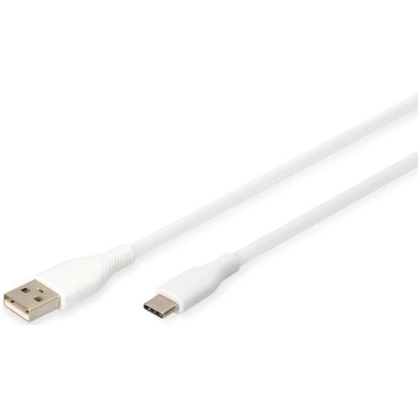 

Кабель Digitus USB-A - Type-C Data/Charge, USB 2.0, 60W, 2м, White (AK-300340-020-W)