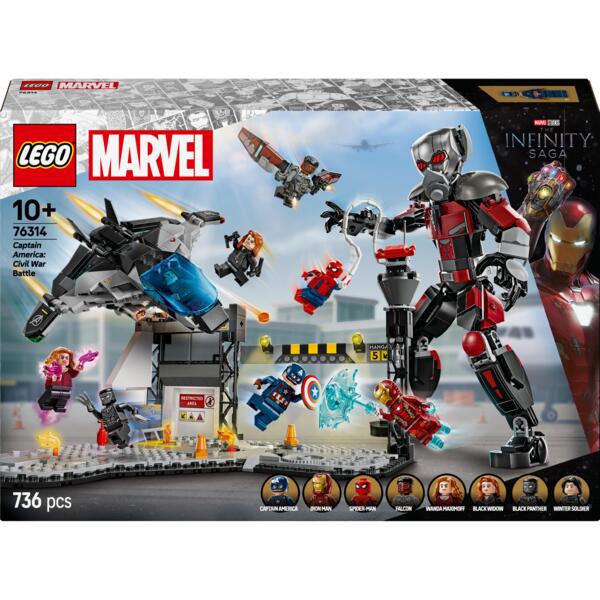 

LEGO 76314 Super Heroes Первый Мститель: Противостояние Приключенческая Битва