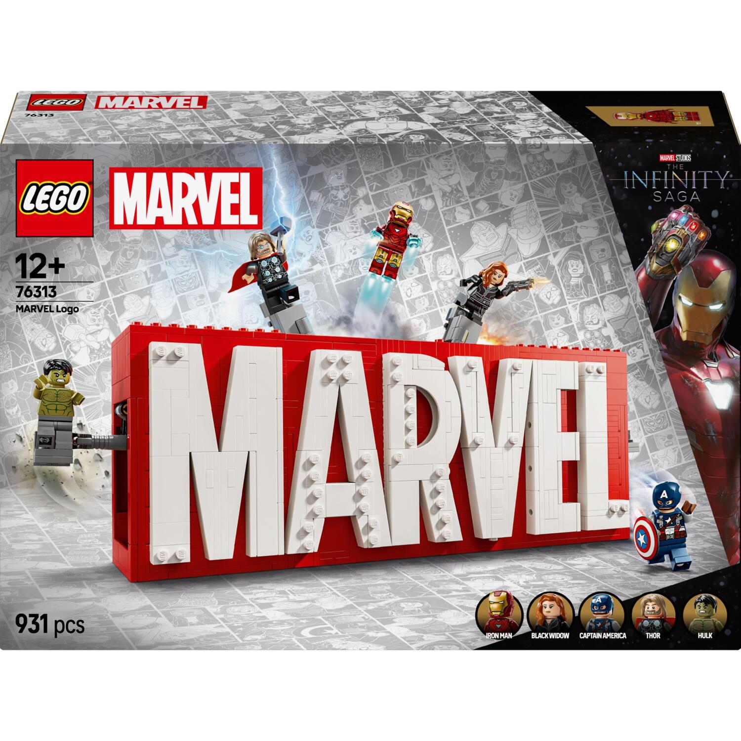 LEGO 76313 Super Heroes Логотип і мініфігурки MARVELфото