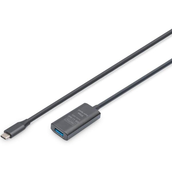 Удлинитель Digitus USB 3.2 Gen1 Active Cable 5G, C/M-A/F, 5m, Black (DA-73110)