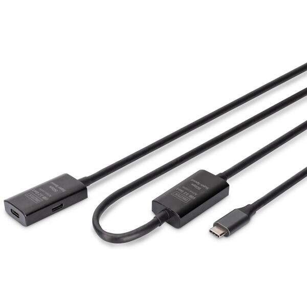 Удлинитель Digitus USB 3.2 Gen1 Active Cable 5G, C/M-C/F, 10m, Black (DA-73109)