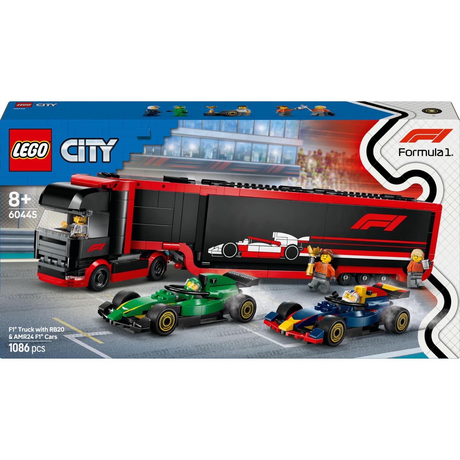 LEGO 60445 City Грузовик F1 с автомобилями RB20 и AMR24 фото 