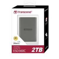 Портативный SSD Transcend 2TB USB 3.2 Gen 2x2 Type-C ESD360C Серый