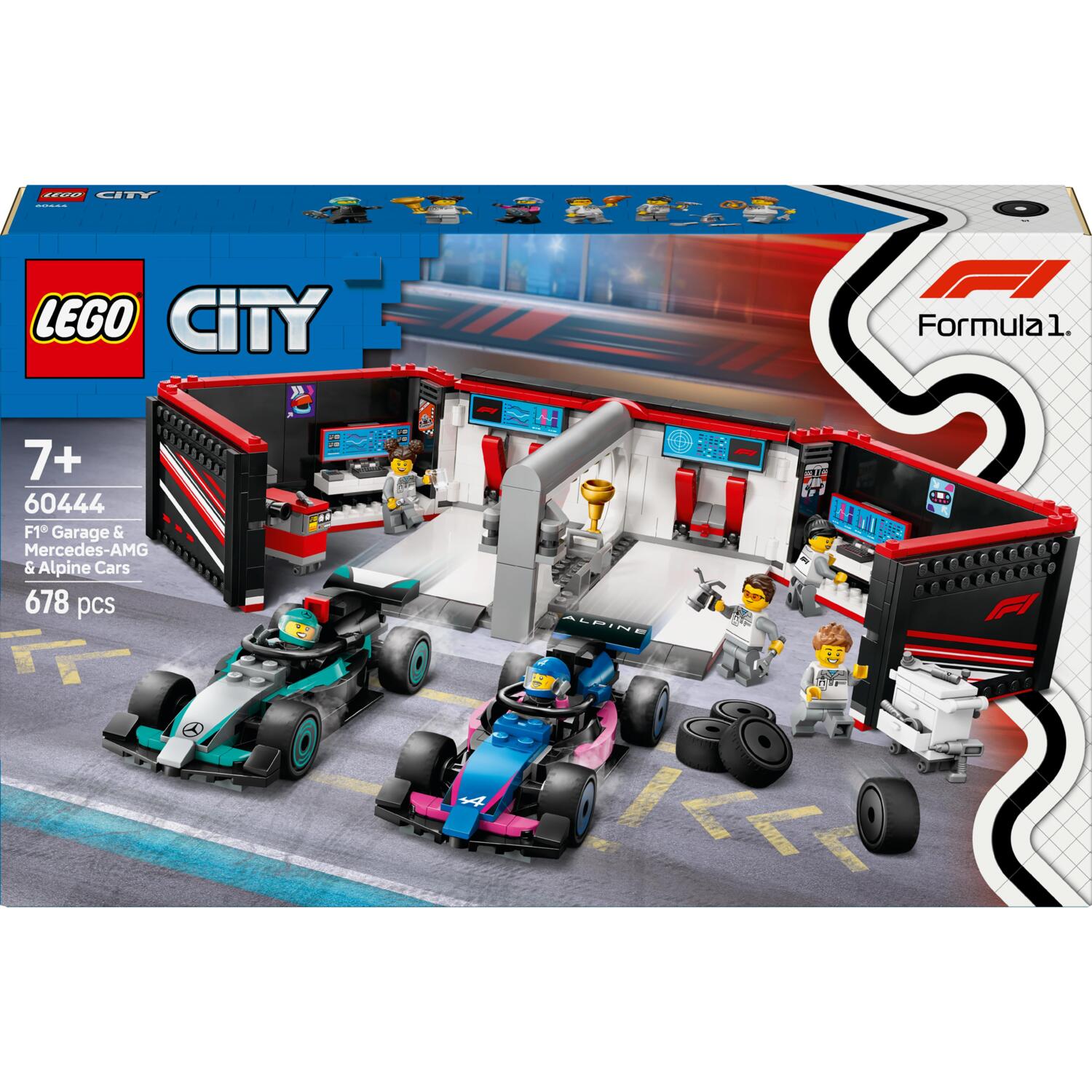 LEGO 60444 City Гараж F1 и автомобили Mercedes-AMG и Alpine фото 