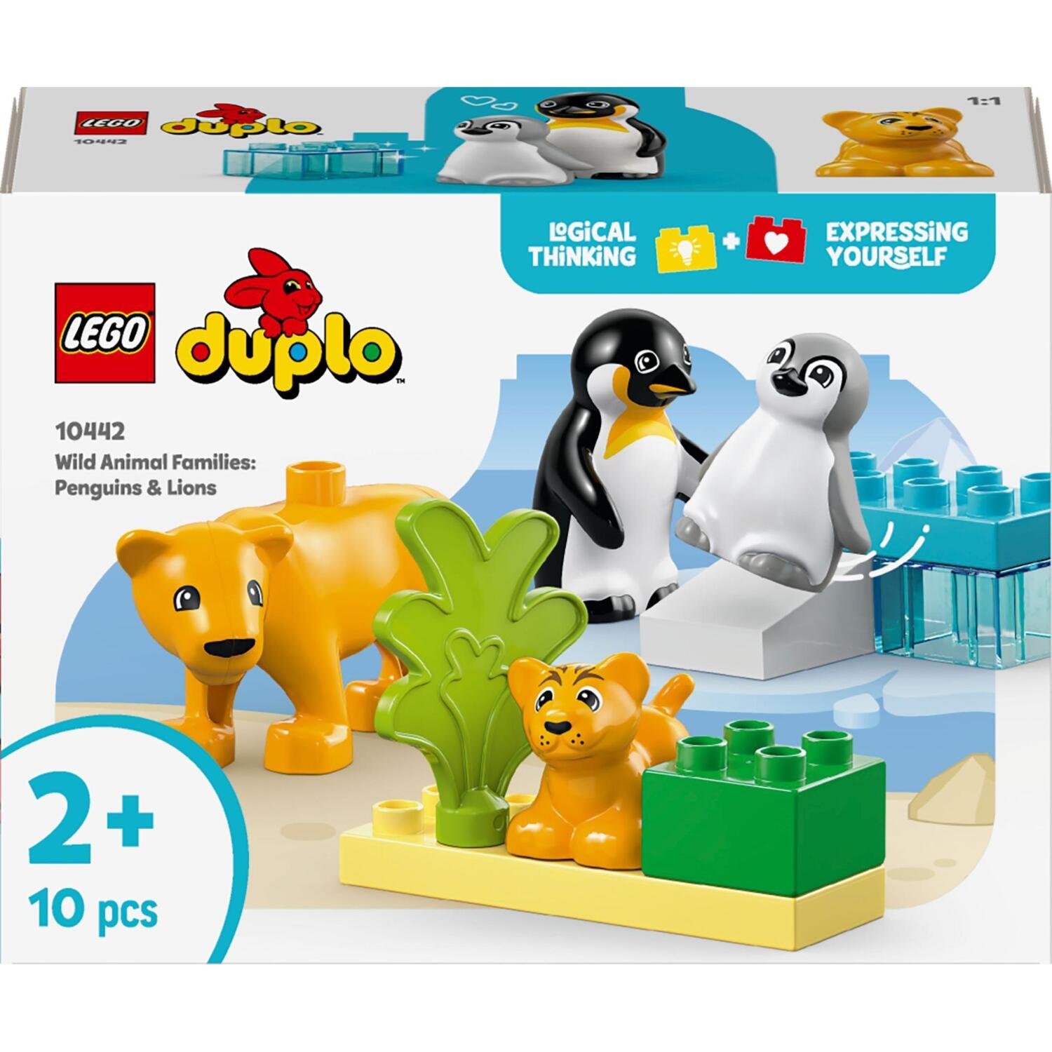 LEGO 10442 DUPLO Town Семейство диких животных: Пингвины и Львы фото 