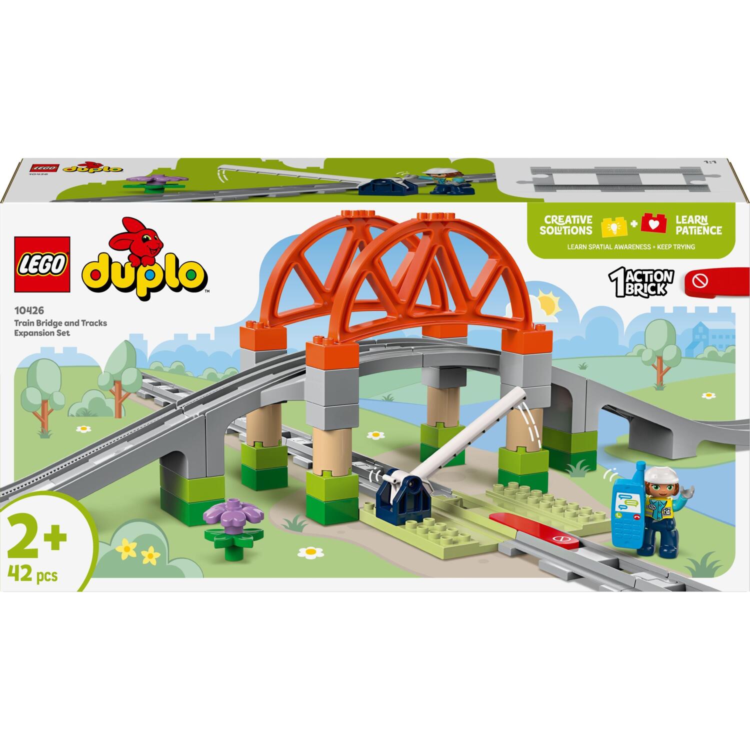 LEGO 10426 DUPLO Town Дополнительный набор. Железнодорожный мост и рельсы фото 