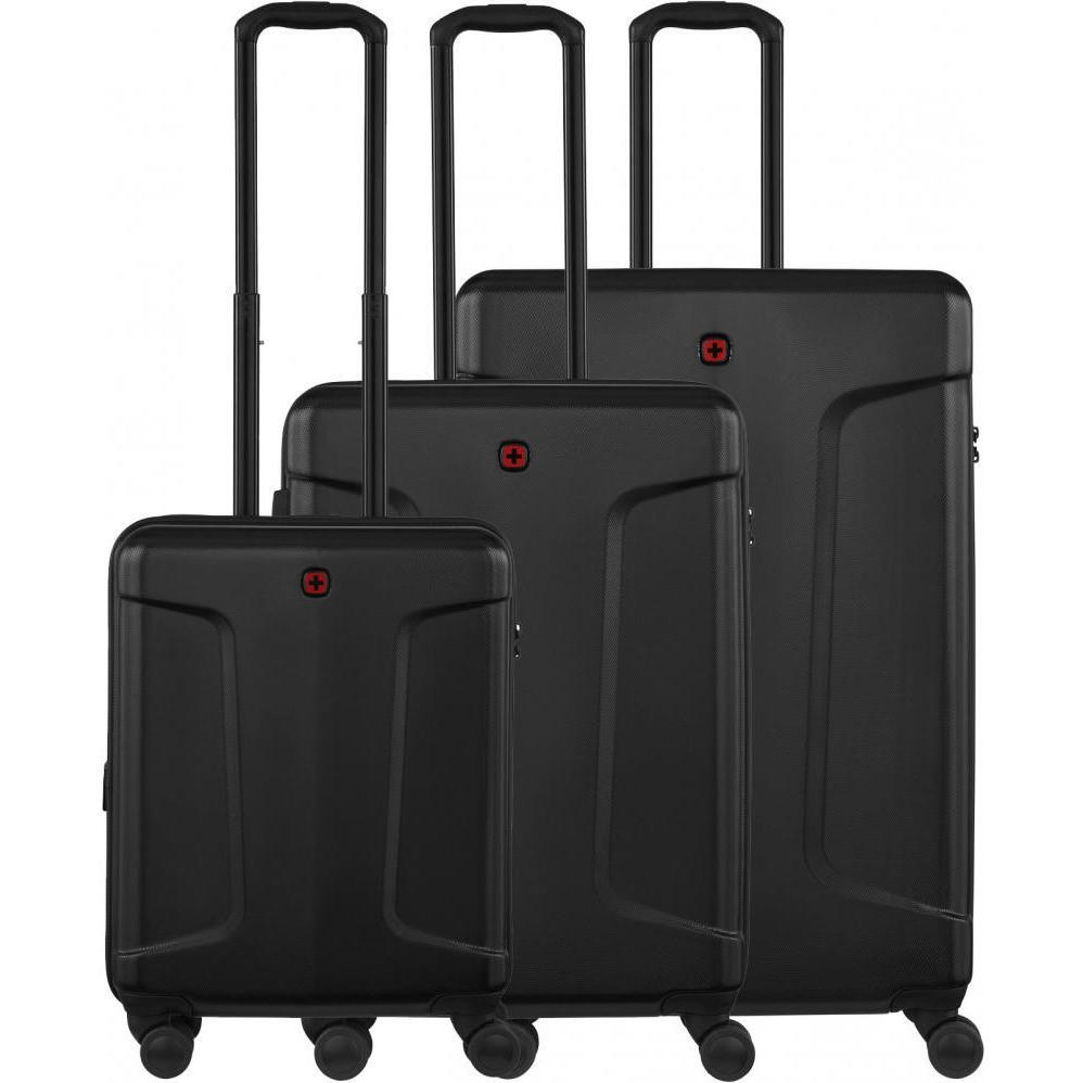 Набор чемоданов Wenger, Legacy 3 в 1, (S,M,L), пластик, 4 колеса, черный фото 1