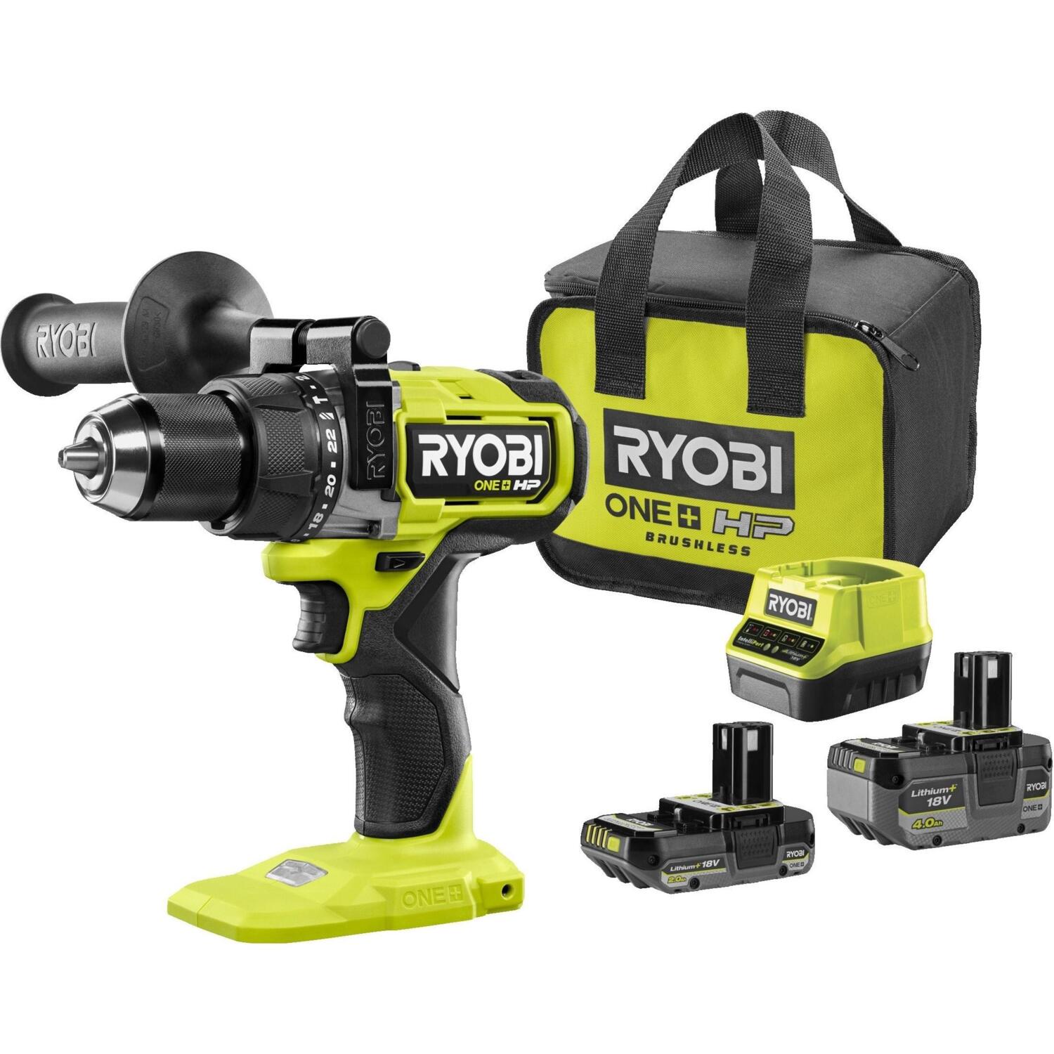 Шуруповерт-дрель ударный аккумуляторный Ryobi ONE+HP RPD18X-242S 18В, 2А·ч, 4А·ч (5133005283) фото