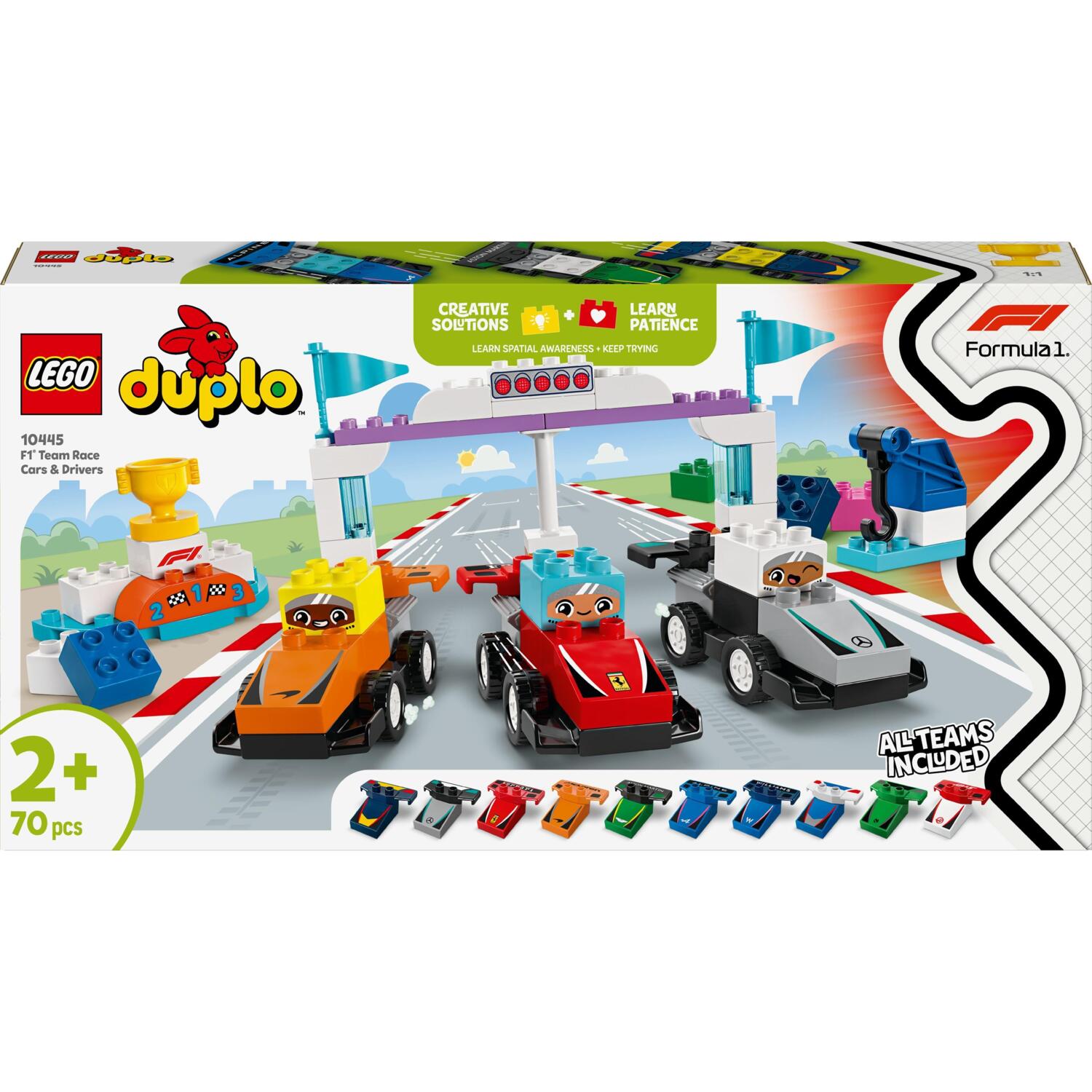 LEGO 10445 DUPLO Town Автомобили для гонки и пилоты команд Формулы-1 фото 