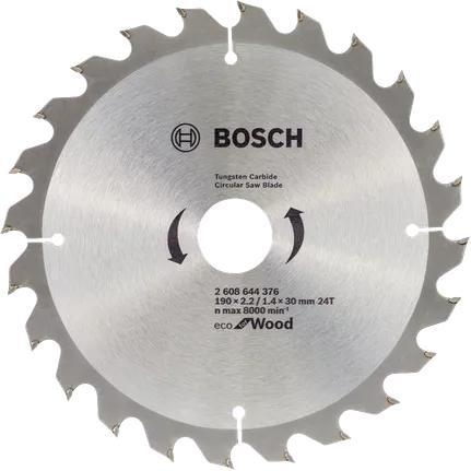 Диск пиляльний Bosch Eco for Wood 190x20/16-24T (2.608.644.375)фото