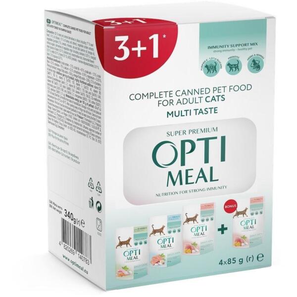 

Влажный корм Optimeal для взрослых котов 4*85г