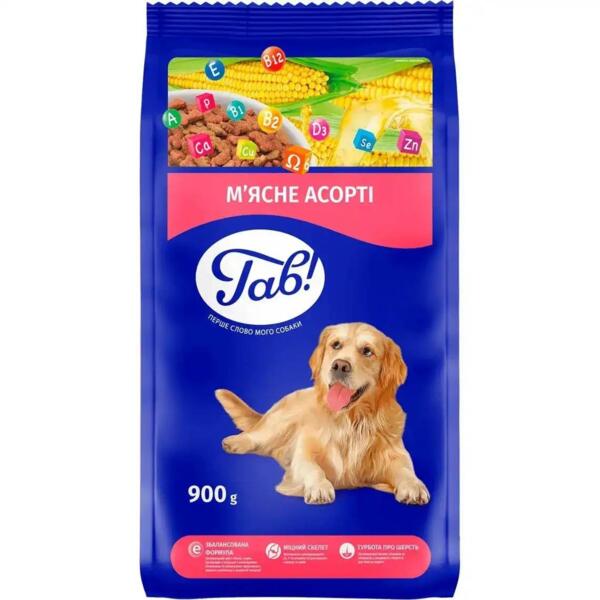 

Сухой корм для собак Гав с мясным ассорти 900г