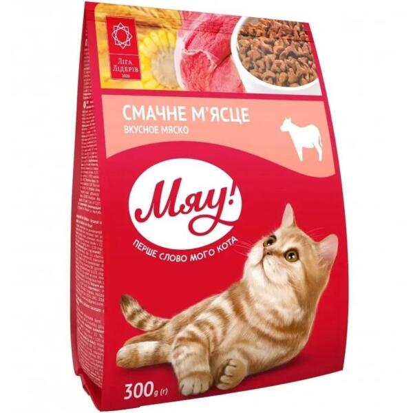 Сухой корм Мяу для взрослых котов с мясом 21х300г (B1210120)