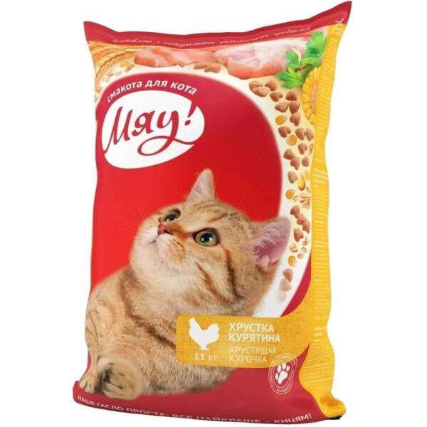 

Сухой корм Мяу для котов с курицей 11кг (B1240306)