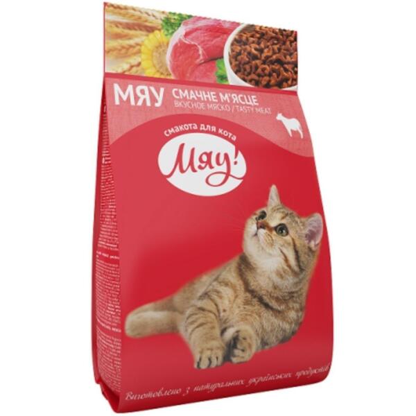 

Сухой корм Мяу для котов с мясом 11кг (B1240102)