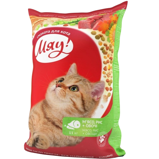 

Сухой корм Мяу для котов с мясом, рисом и овощами 11кг (B1240602)