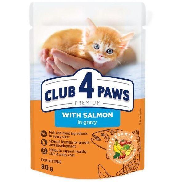 

Влажный корм для котят Club 4 Paws Premium с лососем в соусе 80г