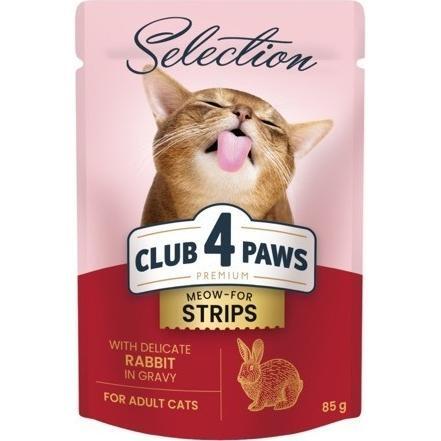 

Влажный корм для взрослых котов Club 4 Paws Premium полоски с кроликом в соусе 85г