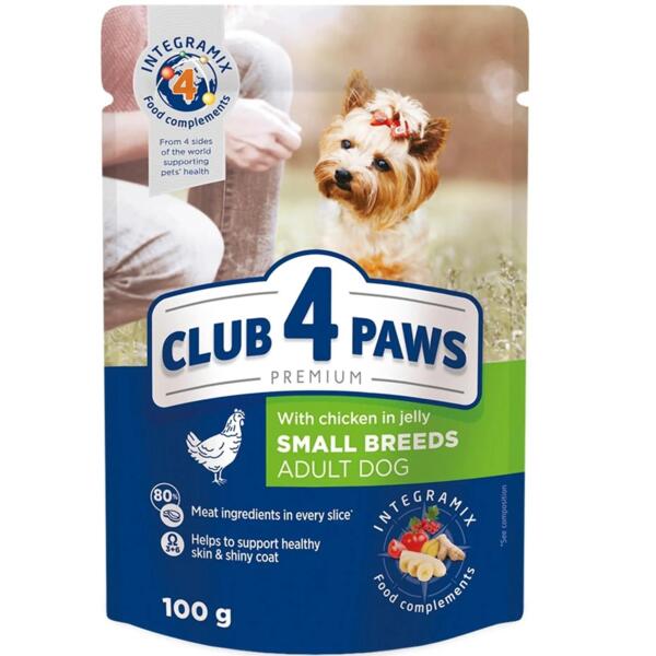 

Влажный корм для собак Club 4 Paws Premium курица в желе 100г