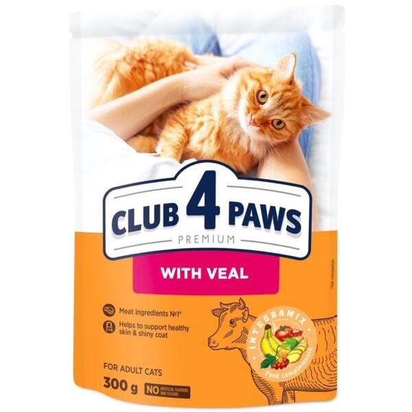 

Сухой корм для котов Club 4 Paws Premium с телятиной 300г