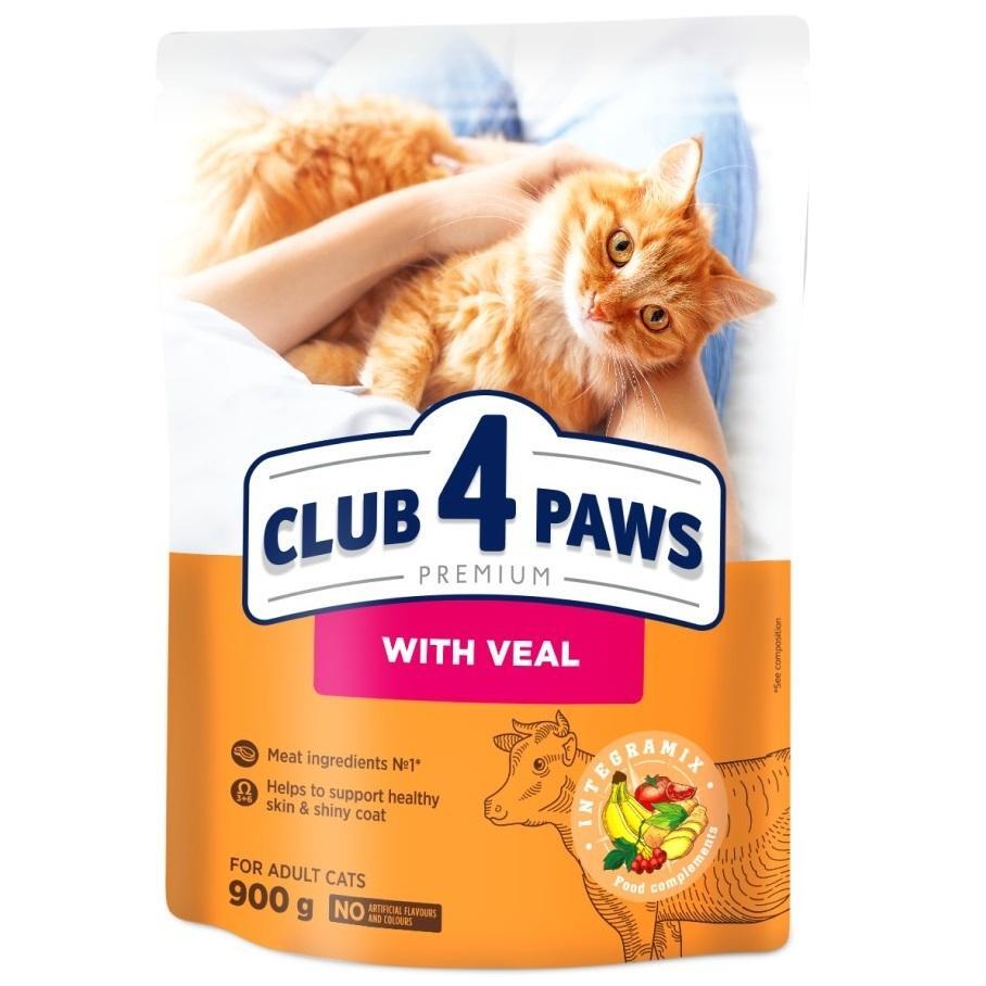Сухой корм для котов Club 4 Paws Premium с телятиной 900г фото 1