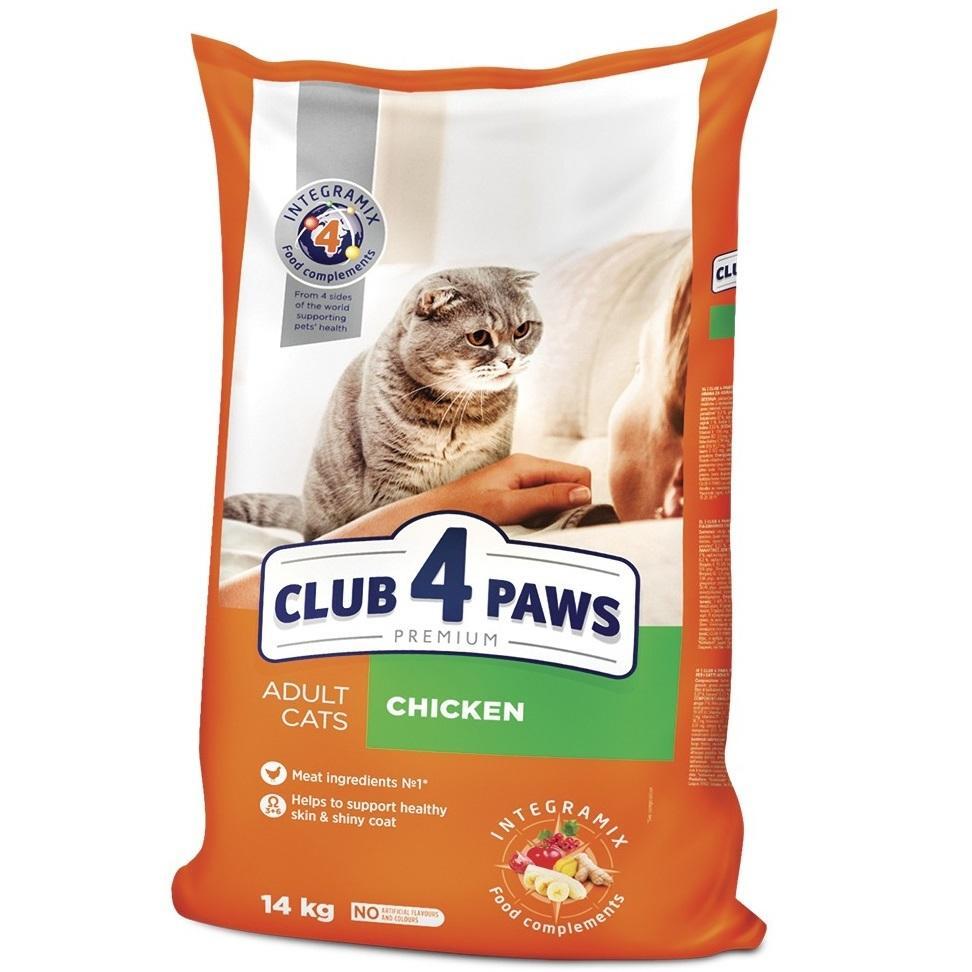 Сухой корм для котов Club 4 Paws Premium с курицей 14кг фото 