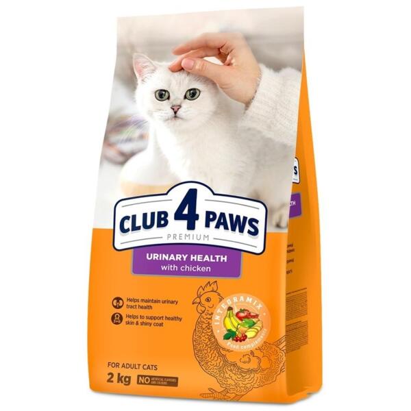 

Сухой корм для взрослых котов Club 4 Paws Premium для поддержания здоровья мочевыводящей системы 2кг