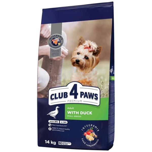 

Сухой корм для собак малых пород Club 4 Paws Premium с уткой 14кг
