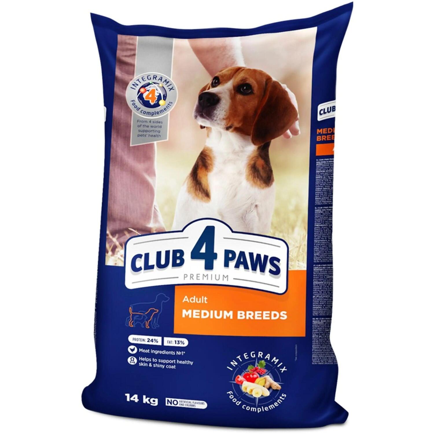 Сухой корм для собак средних пород Club 4 Paws Premium 14кг фото
