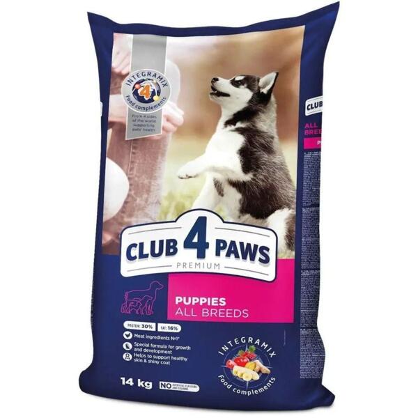 Сухой корм для щенков Club 4 Paws Premium с курицей 14кг