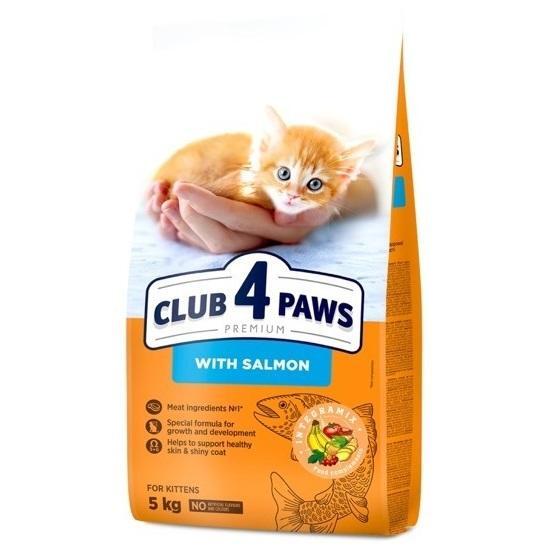 Сухой корм для котят Club 4 Paws Premium с лососем 5кг фото 1