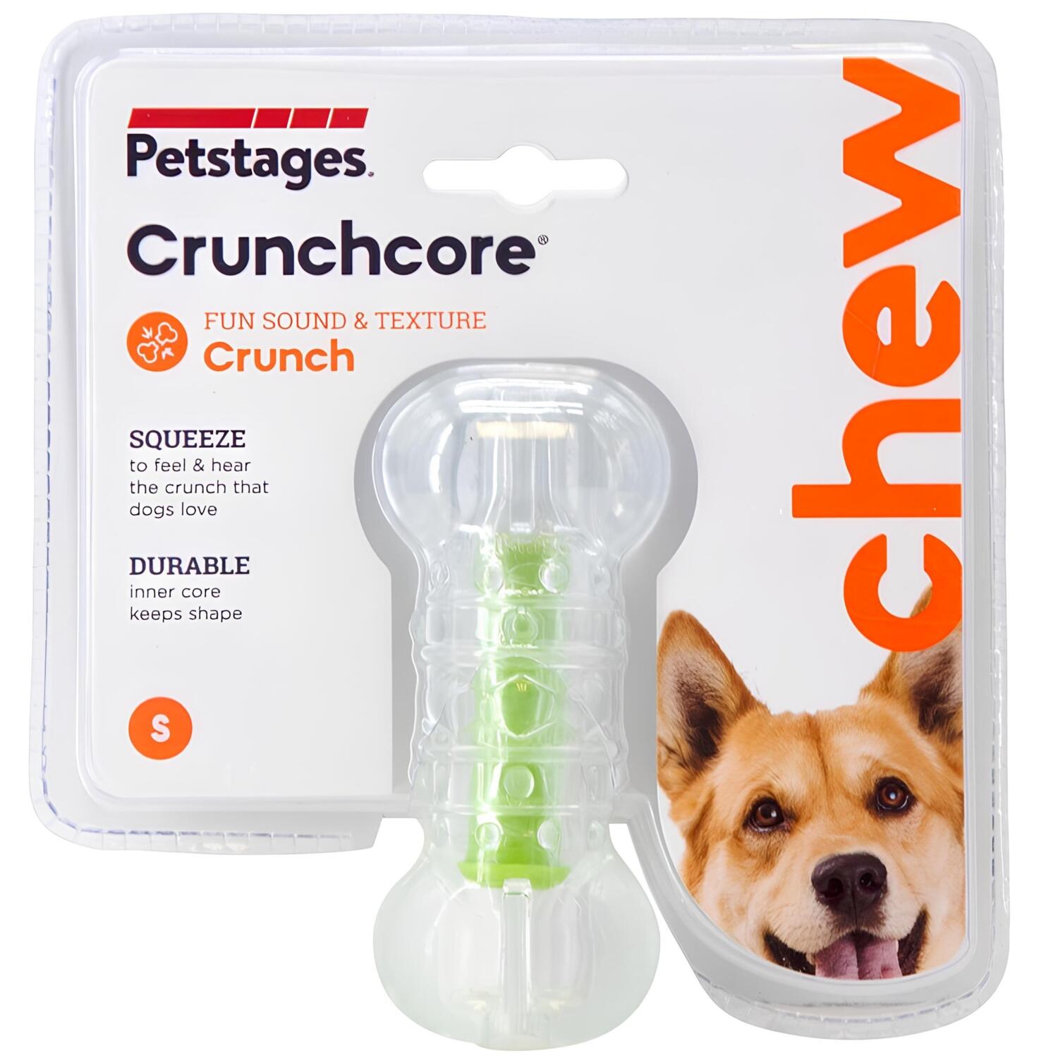 Игрушка для собак Petstages Crunchcore хрустящая косточка прозрачно-зеленая маленькая фото