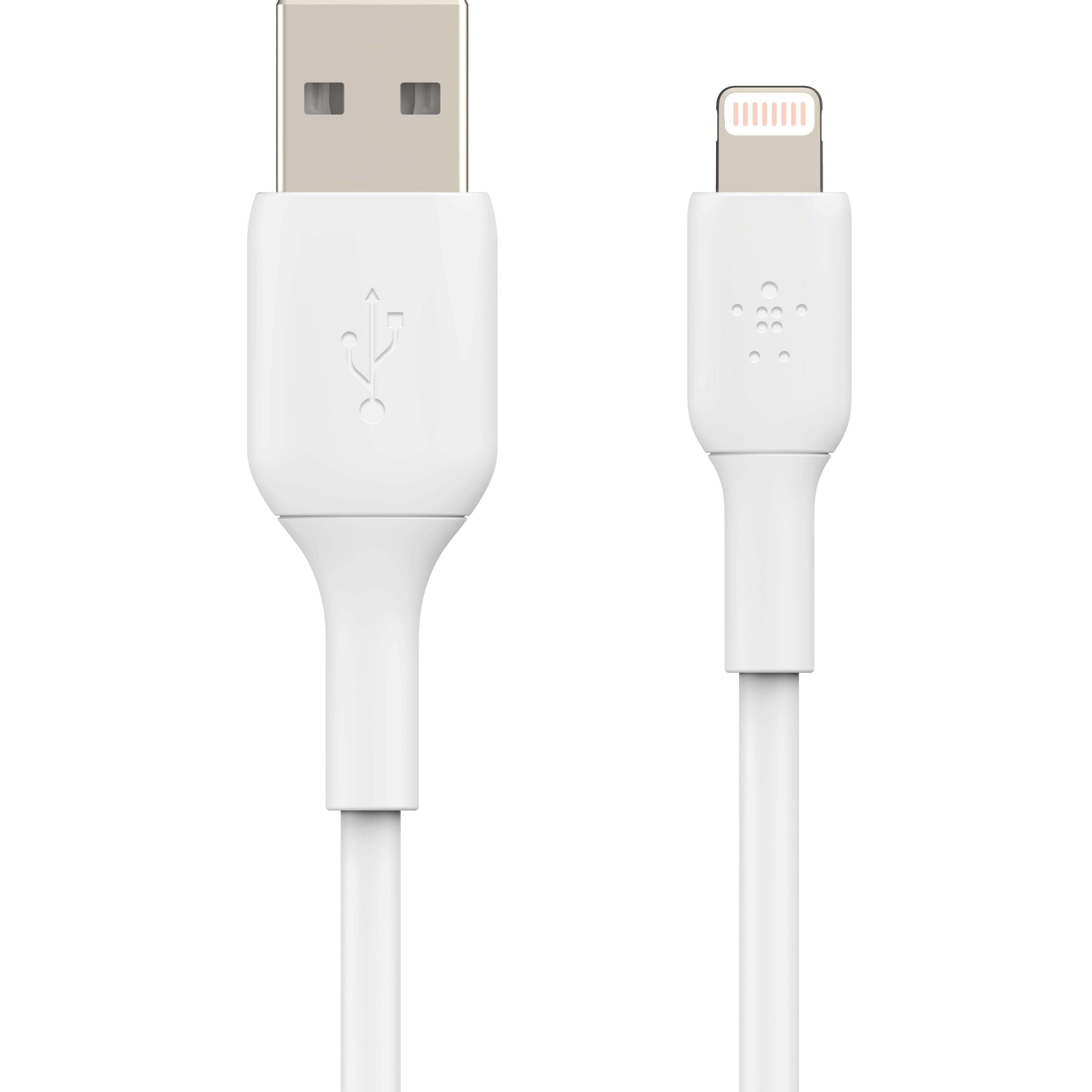 Кабель Belkin USB-A - Lightning Data/Charge 1m, PVC, (2 Pack), White (CAA001BT1MWH2PK) фото 1