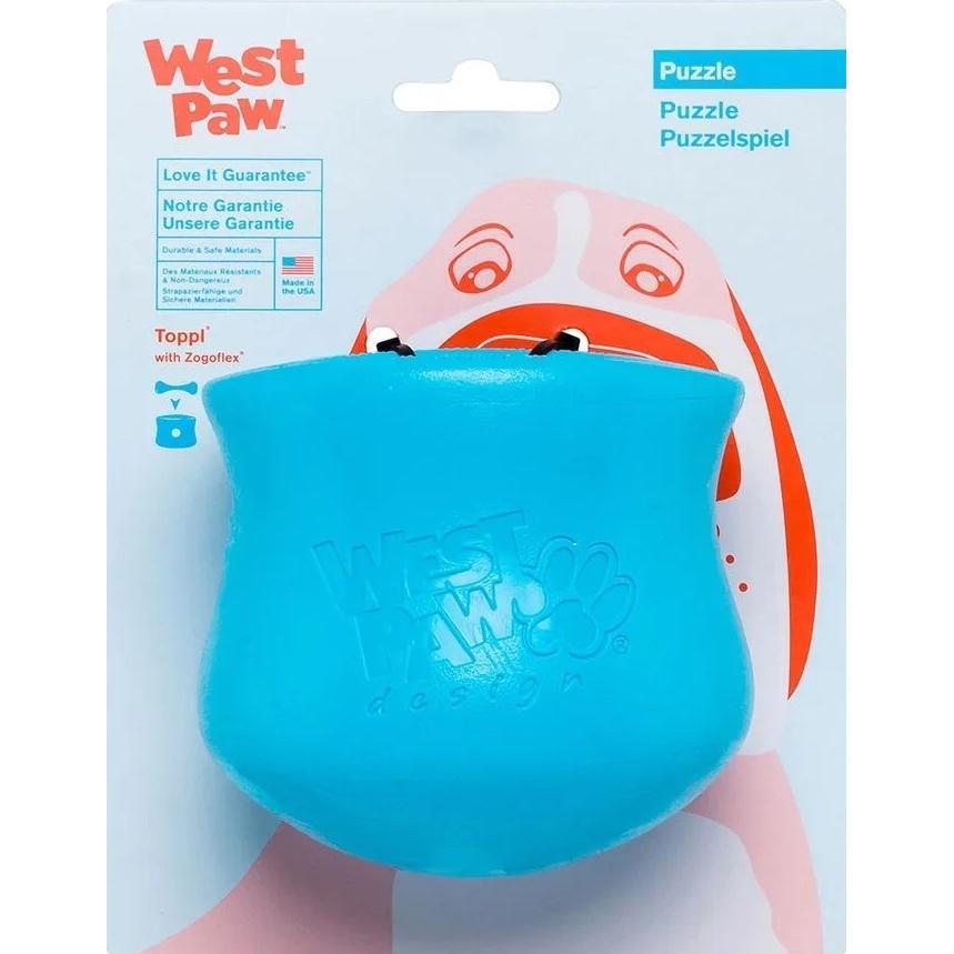 Игрушка для собак West Paw Toppl Small Топпл для лакомства маленький голубой 8см фото