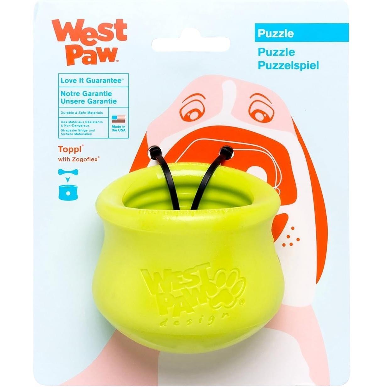 Игрушка для собак West Paw Toppl Small Топпл для лакомства маленький зеленый 8см фото