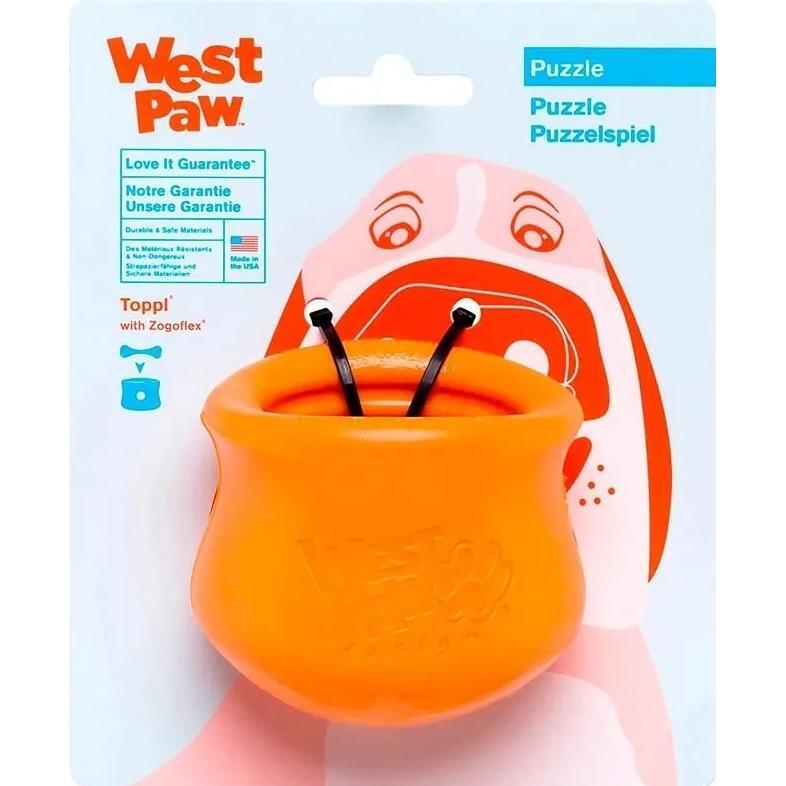 Игрушка для собак West Paw Toppl Large Топпл для лакомства большой оранжевый 10см фото