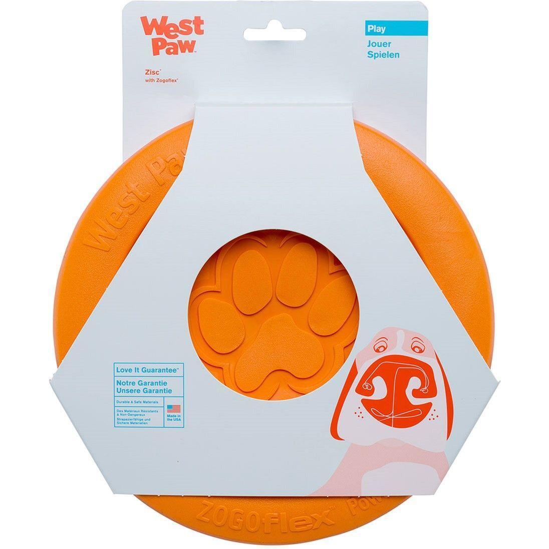 Игрушка для собак West Paw Zisc Large Зиск фрисби большая оранжевая 22см фото 1