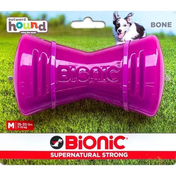 Игрушка для собак Outward Hound Bionic Opaque Bone кость средняя фиолетовая фото 1