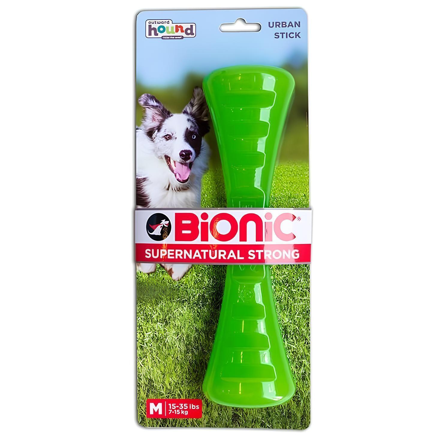 Іграшка для собак Outward Hound Bionic Opaque Stick гантель середня зеленафото1