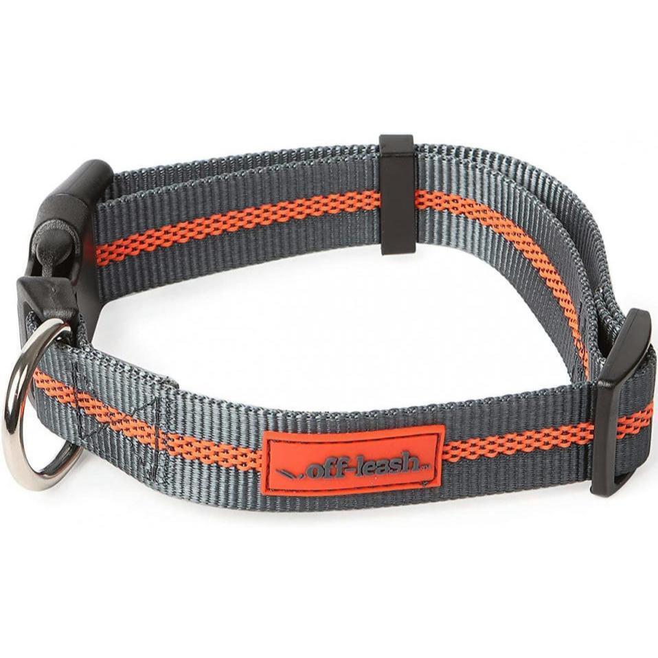 Нашийник Dexas Off Leash середній сірий/помаранчевийфото1