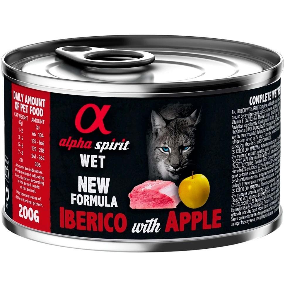 Вологий корм для дорослих котів Alpha Spirit Iberian Pork With Yellow Apple з іберійською свининою та яблуками 200гфото1