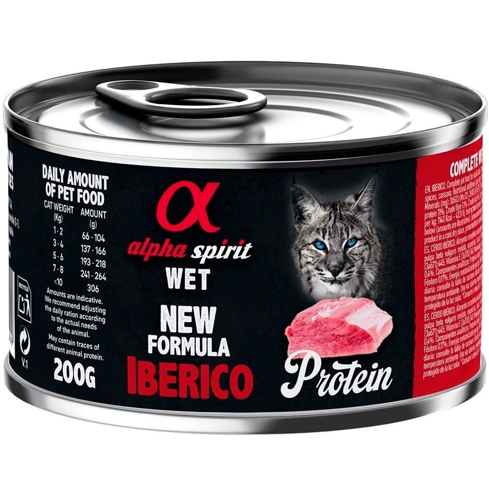 Вологий корм для дорослих котів Alpha Spirit Iberico PROTEIN з іберійською свининою 200гфото1