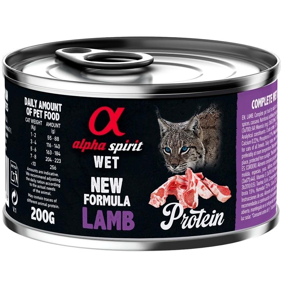 Вологий корм для дорослих котів Alpha Spirit Lamb PROTEIN з ягнятиною 200гфото1