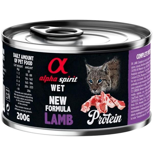 

Влажный корм для взрослых кошек Alpha Spirit Lamb PROTEIN с ягнятиной 6*200г