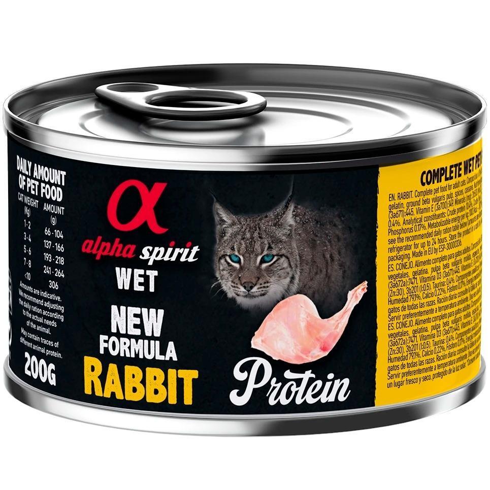 Вологий корм для дорослих котів Alpha Spirit Rabbit PROTEIN з кроликом 200гфото