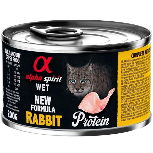 

Влажный корм для взрослых кошек Alpha Spirit Rabbit PROTEIN с кроликом 6*200г